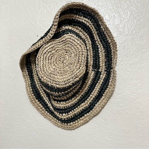 New Free People en el mar bingin Striped Black and Tan Straw Hat main image 4